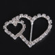 Joined Hearts Diamante Silver Slider Buckles - (Pack of 10)